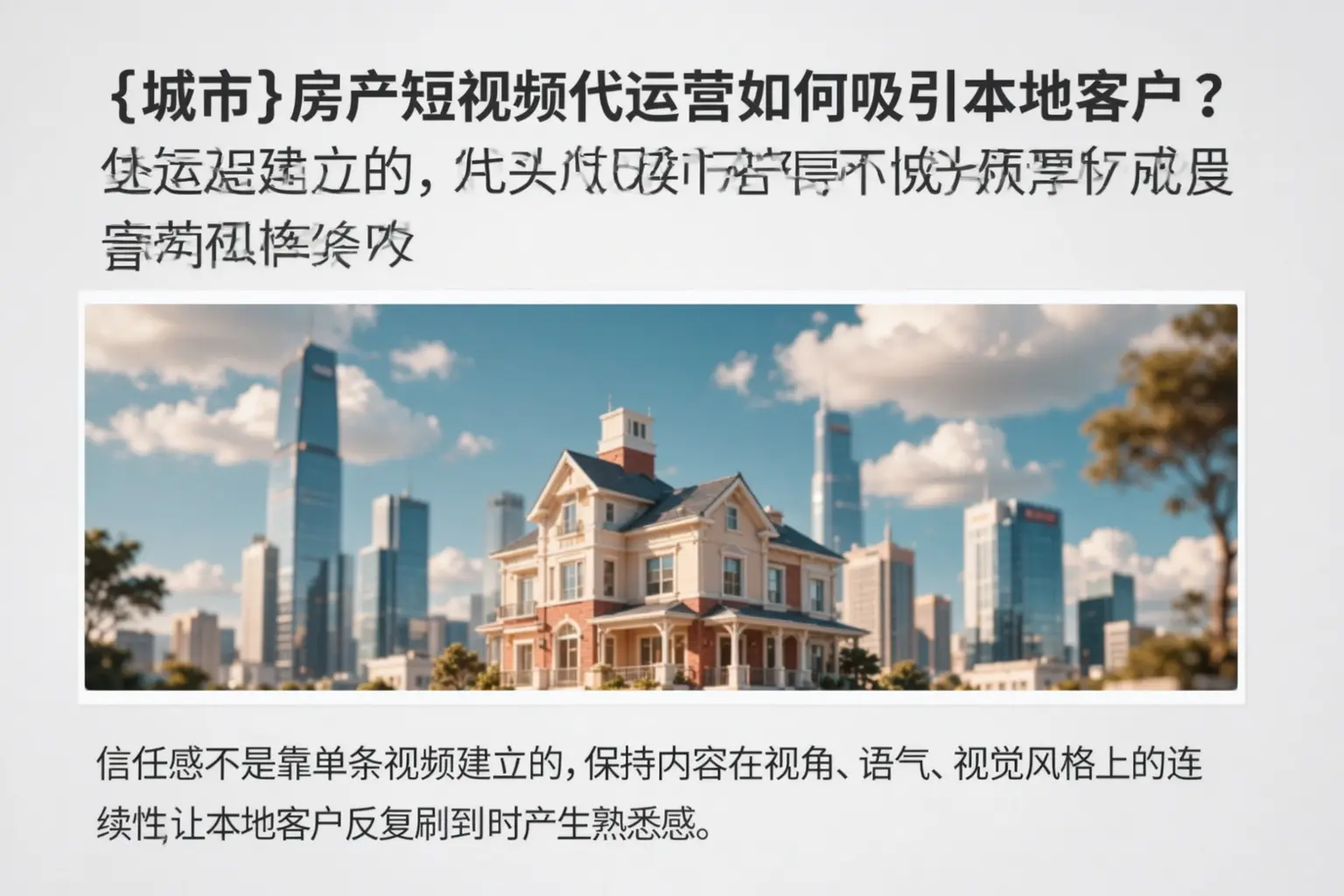 额敏房产短视频代运营如何吸引本地客户？